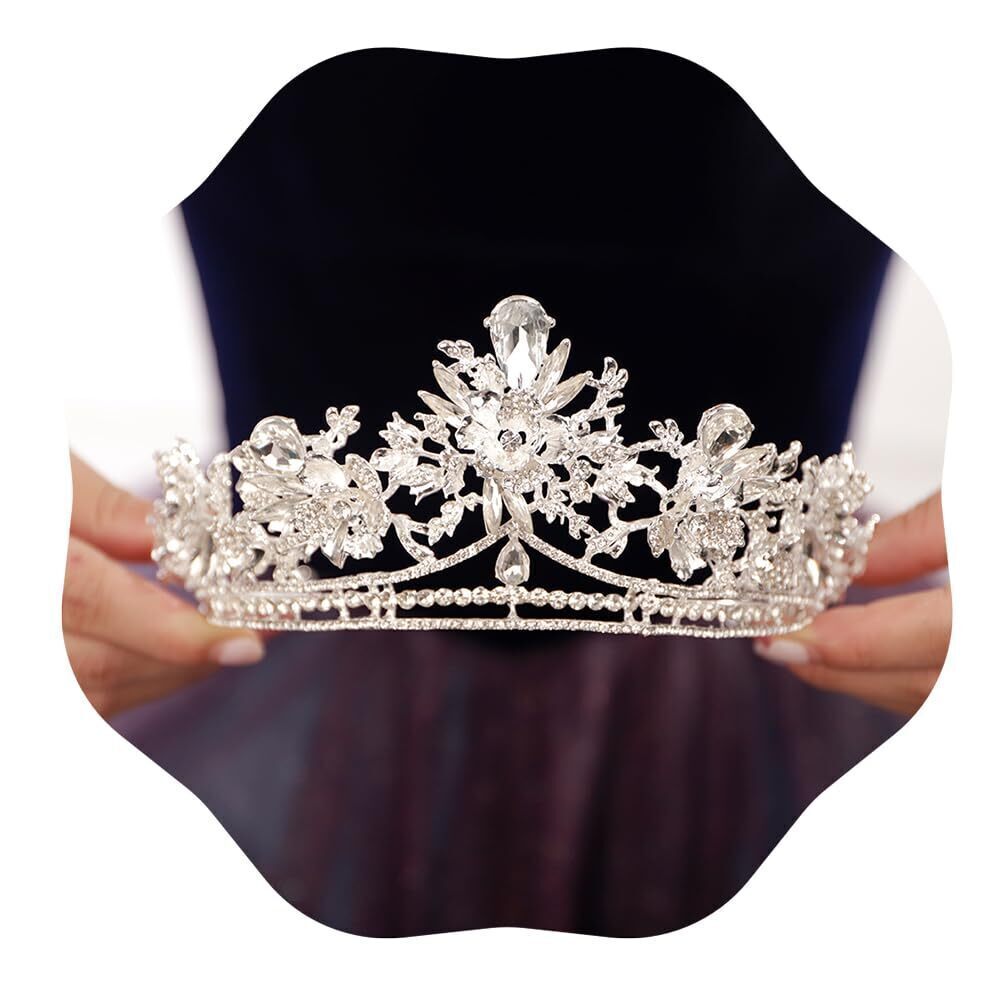 9332 Wedding Tiara Pageant Tiara Headband Flower Girls Crystal Bridal Crown